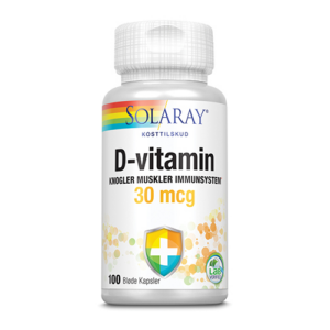 Solaray D-vitamin 30 mcg 100 kapsler