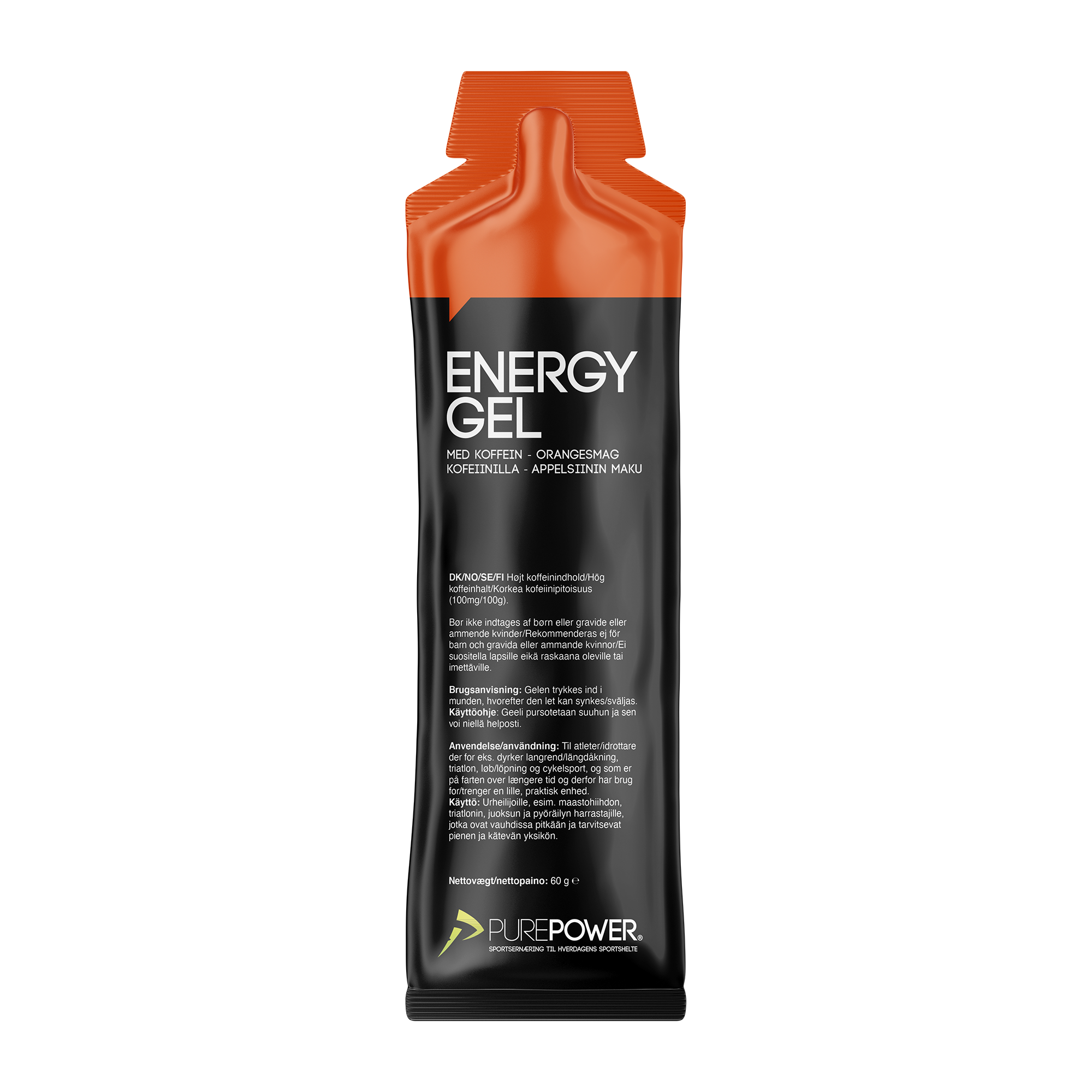 Energy Gel Koffein Appelsin 60 g