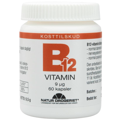 Natur Drogeriet B12 Vitamin 9 ug 60 kapsler