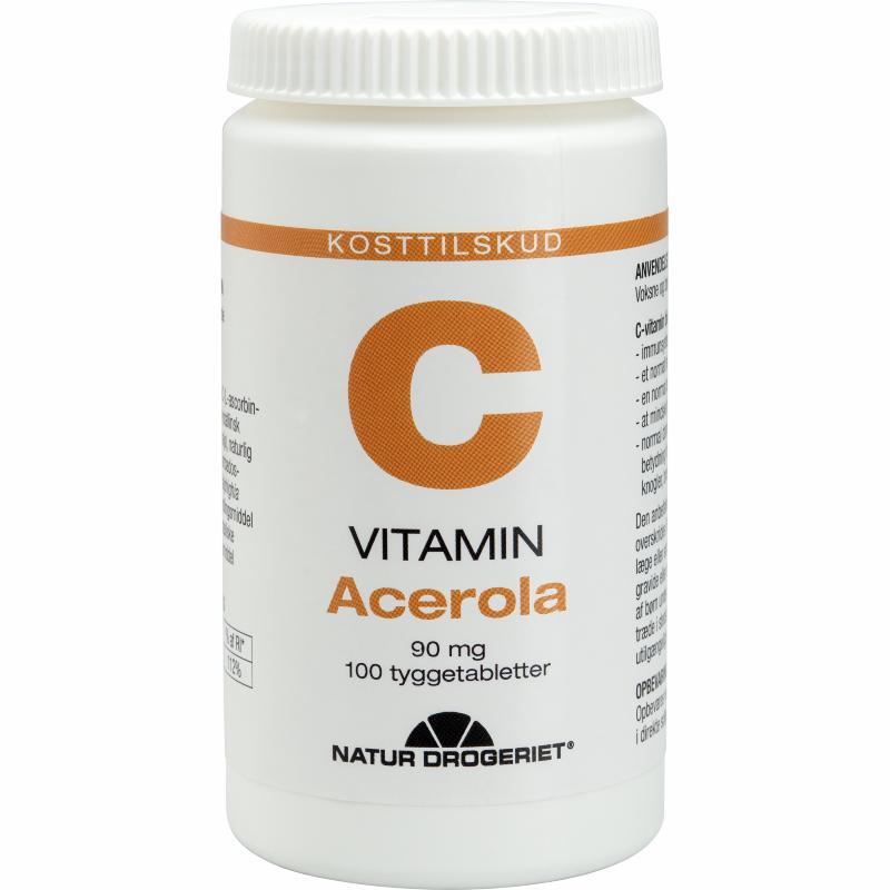 Acerola med C-vitamin - 100 tabletter